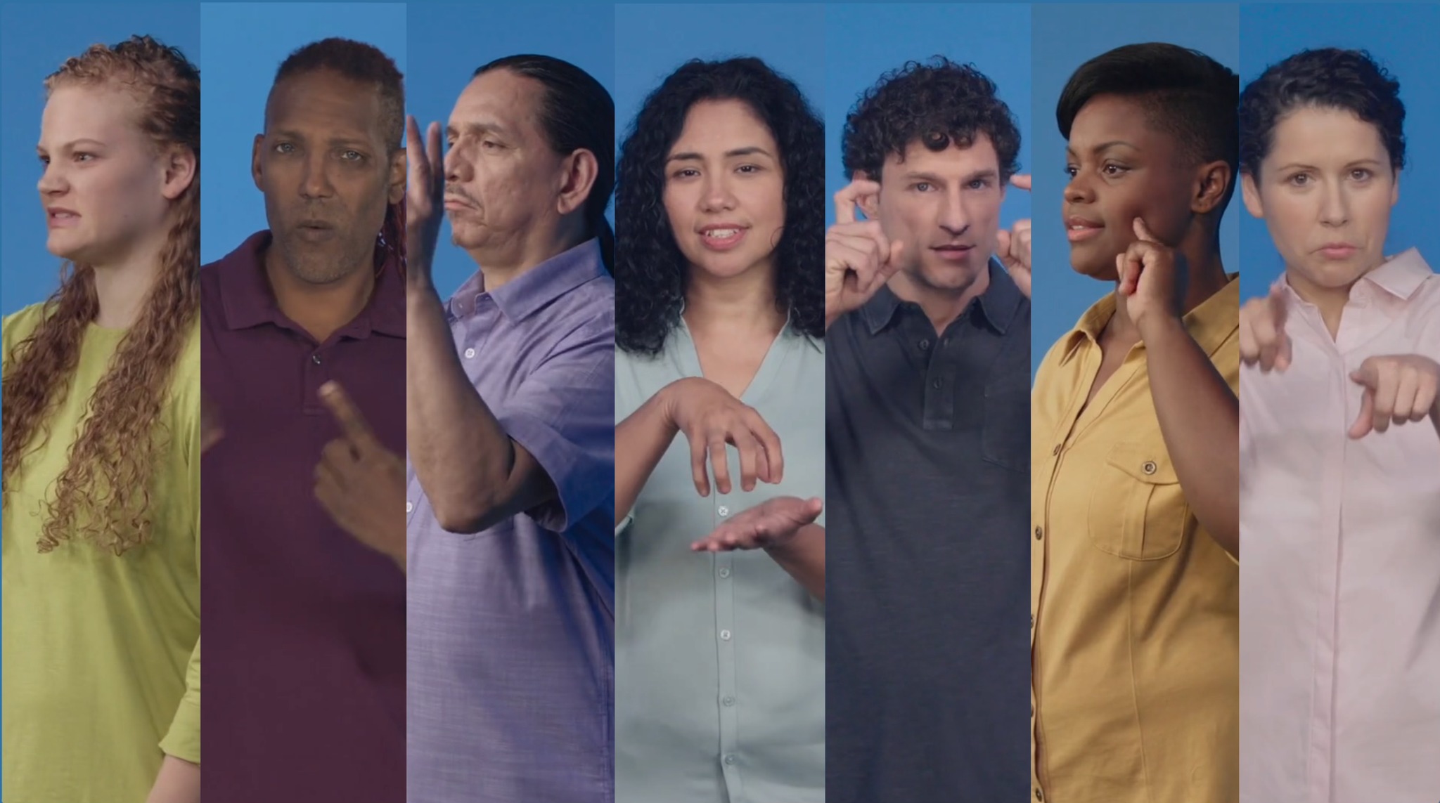 Diverse Deaf signers demonstrating ASL